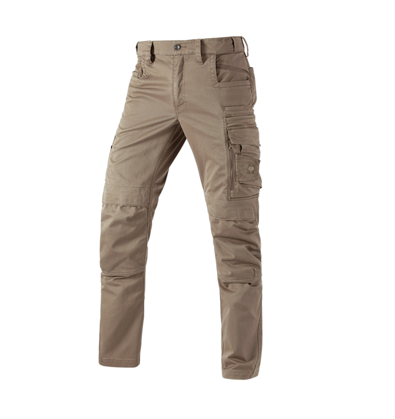 Pantalons de travail: Pantalon à taille élastique e.s.motion ten + brun cendré 1