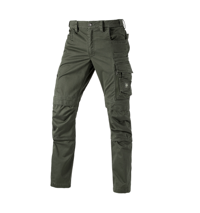 Pantalons de travail: Pantalon à taille élastique e.s.motion ten + vert camouflage 1