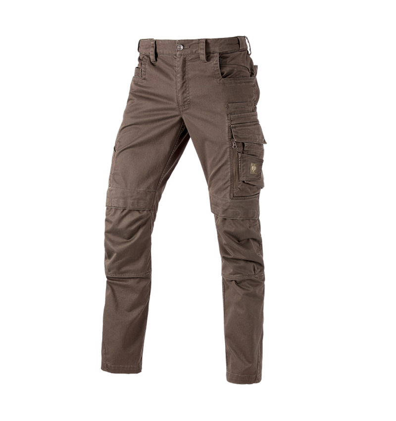 Pantalons de travail: Pantalon à taille élastique e.s.motion ten + marron 2