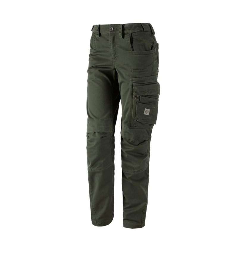 Pantalons de travail: Pantalon à taille élastique e.s.motion ten, femmes + vert camouflage 2
