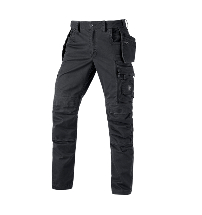 Work Trousers: Trousers e.s.motion ten tool-pouch + oxidblack 2