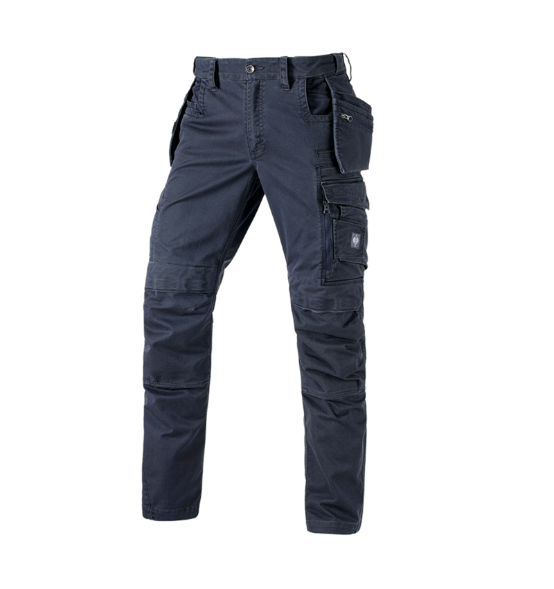 Menuisiers: Pantalon à taille élast. e.s.motion ten tool-pouch + bleu ardoise 2