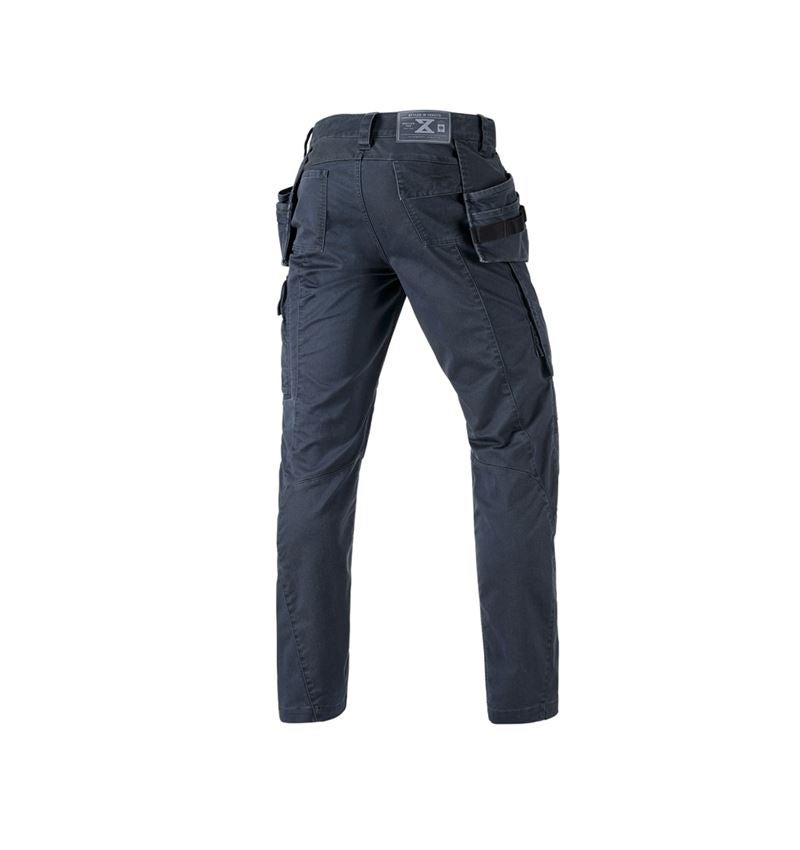 Pantalons de travail: Pantalon à taille élast. e.s.motion ten tool-pouch + bleu ardoise 3