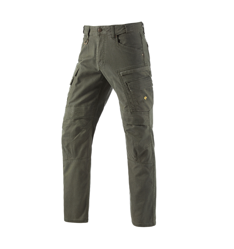 Pantalons de travail: Pantalon cargo de travail e.s.vintage + vert camouflage 2