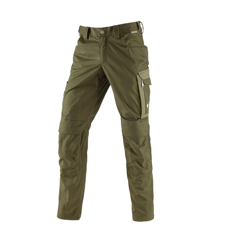 Pantalons de travail: Pantalon à taille élastique e.s.concrete light + vert boue/vert stipa 3