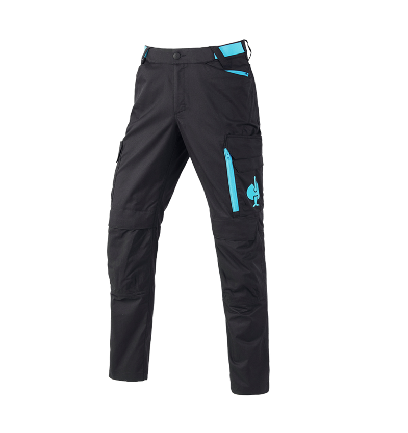 Work Trousers: Trousers e.s.trail + black/lapisturquoise 2