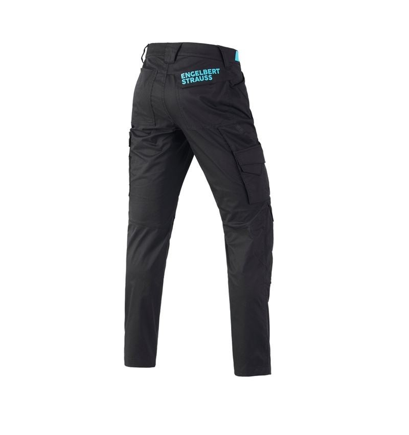 Work Trousers: Trousers e.s.trail + black/lapisturquoise 3