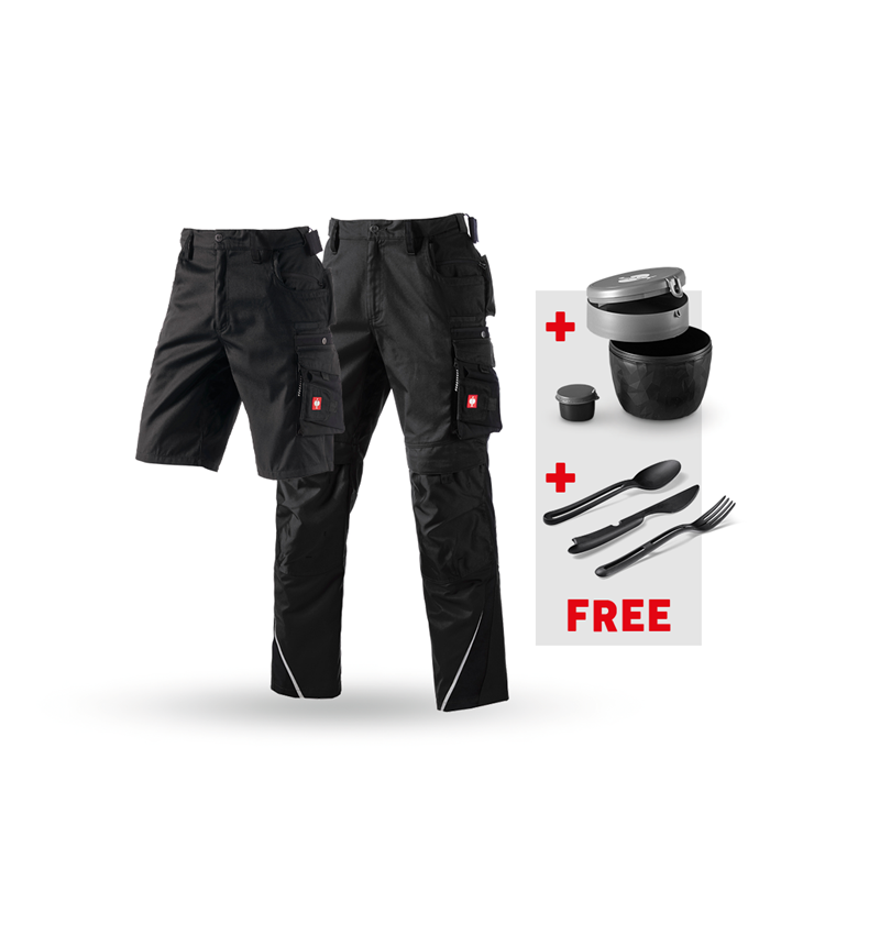 Clothing: SET: Trousers+Shorts e.s.motion+Lunchbox+Cutlery + black