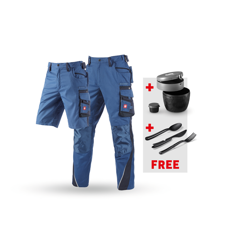 Clothing: SET: Trousers+Shorts e.s.motion+Lunchbox+Cutlery + cobalt/pacific