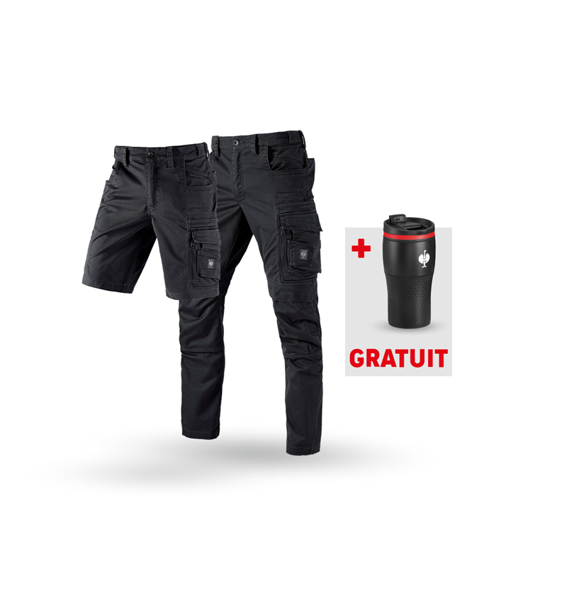 Vêtements: KIT: Pantalon+Short e.s.motion ten+Gobelet isolant + noir oxyde