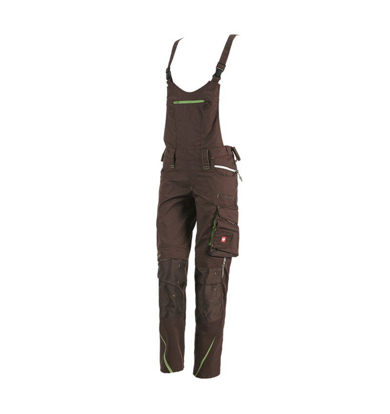 Work Trousers: Ladies' bib & brace e.s.motion 2020 + chestnut/seagreen 2