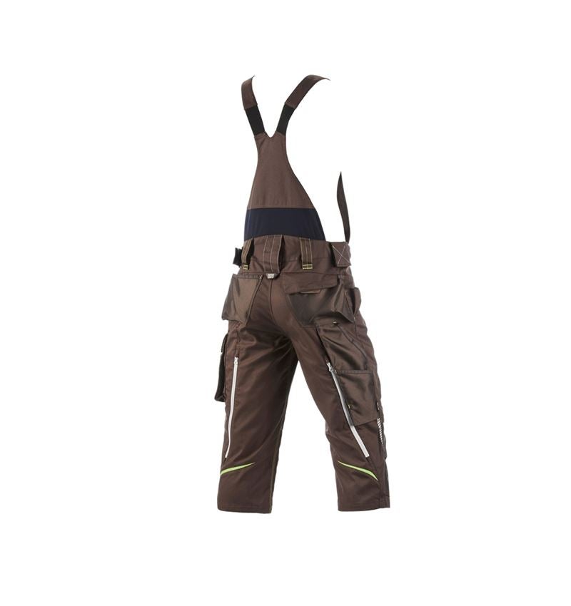 Work Trousers: 3/4 bib & brace e.s.motion 2020 + chestnut/seagreen 3