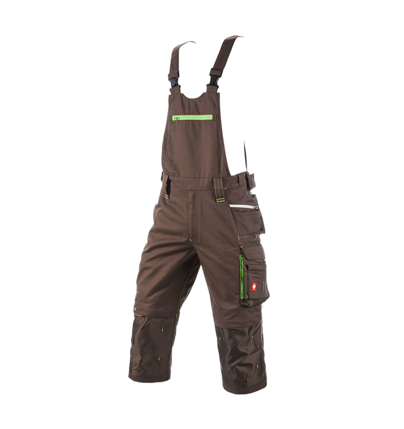 Work Trousers: 3/4 bib & brace e.s.motion 2020 + chestnut/seagreen 2