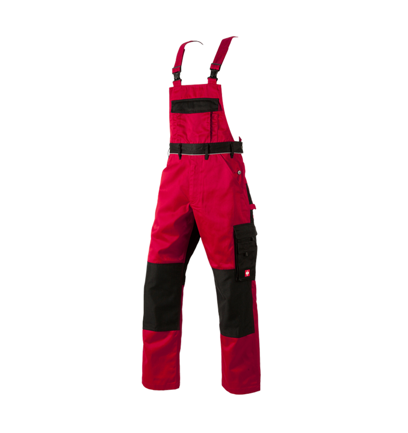 Pantalons de travail: Salopette e.s.image + rouge/noir