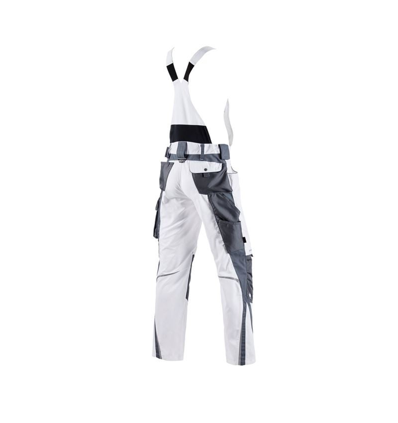 Pantalons de travail: Salopette e.s.motion + blanc/gris 3