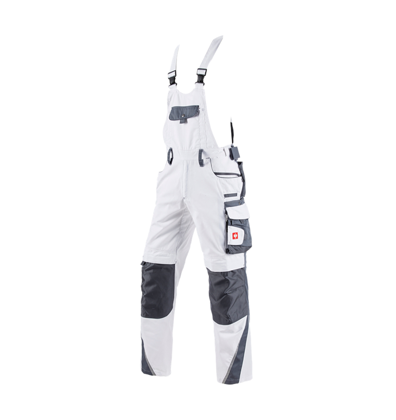 Pantalons de travail: Salopette e.s.motion + blanc/gris 2