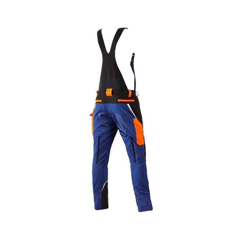 Work Trousers: e.s. Forestry cut protection bib & brace, KWF + royal/high-vis orange 3