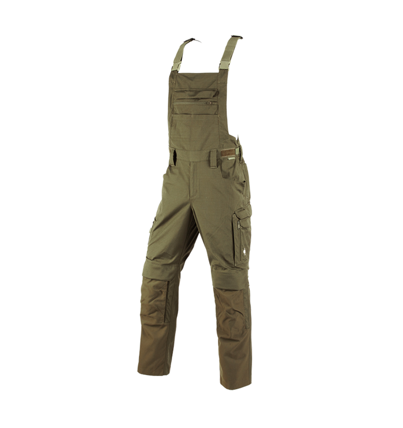 Work Trousers: Bib & Brace e.s.concrete solid + mudgreen 2