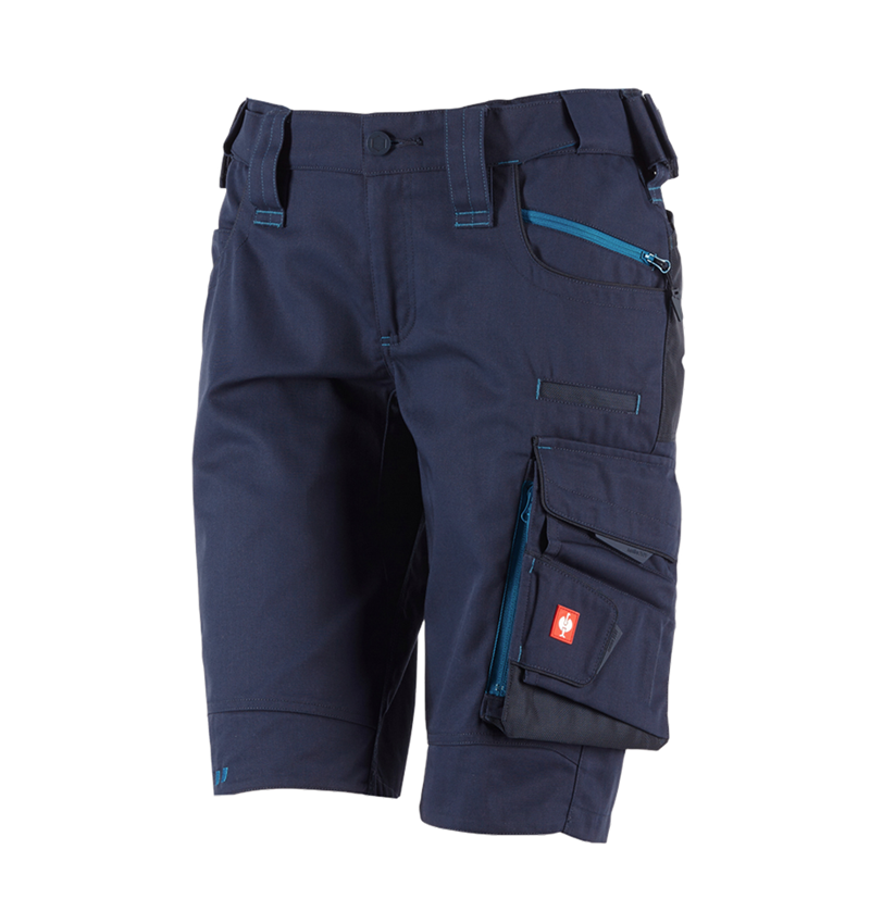 Work Trousers: Shorts e.s.motion 2020, ladies' + navy/atoll 2