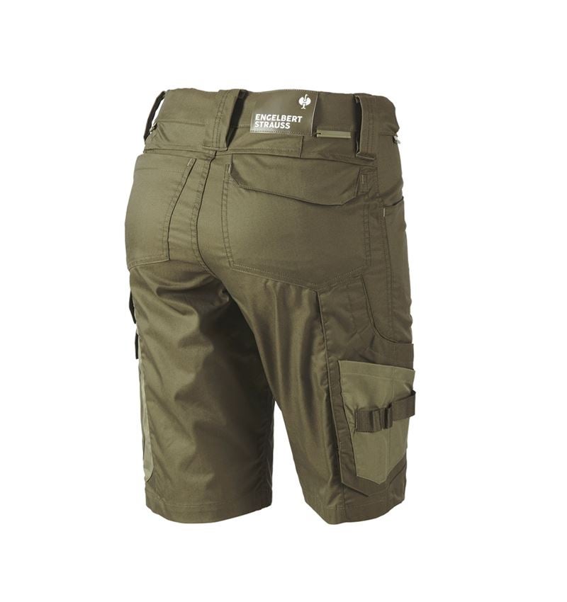 Work Trousers: Shorts e.s.concrete light, ladies' + mudgreen/stipagreen 3