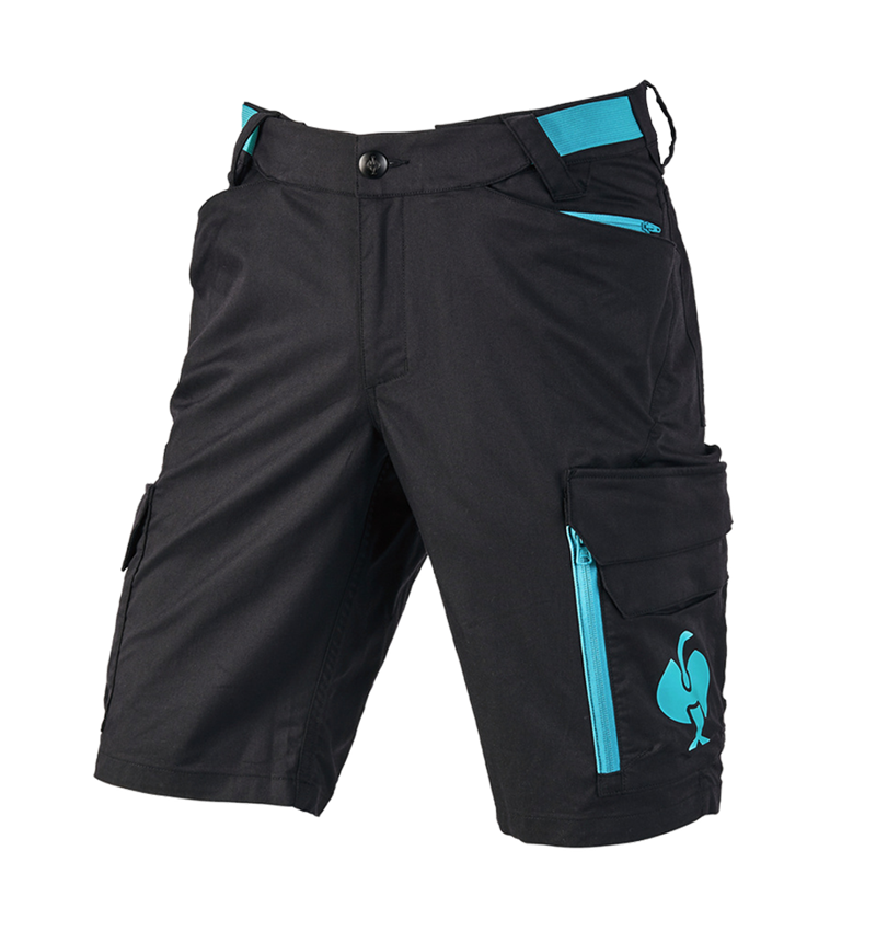 Work Trousers: Shorts e.s.trail + black/lapisturquoise 2