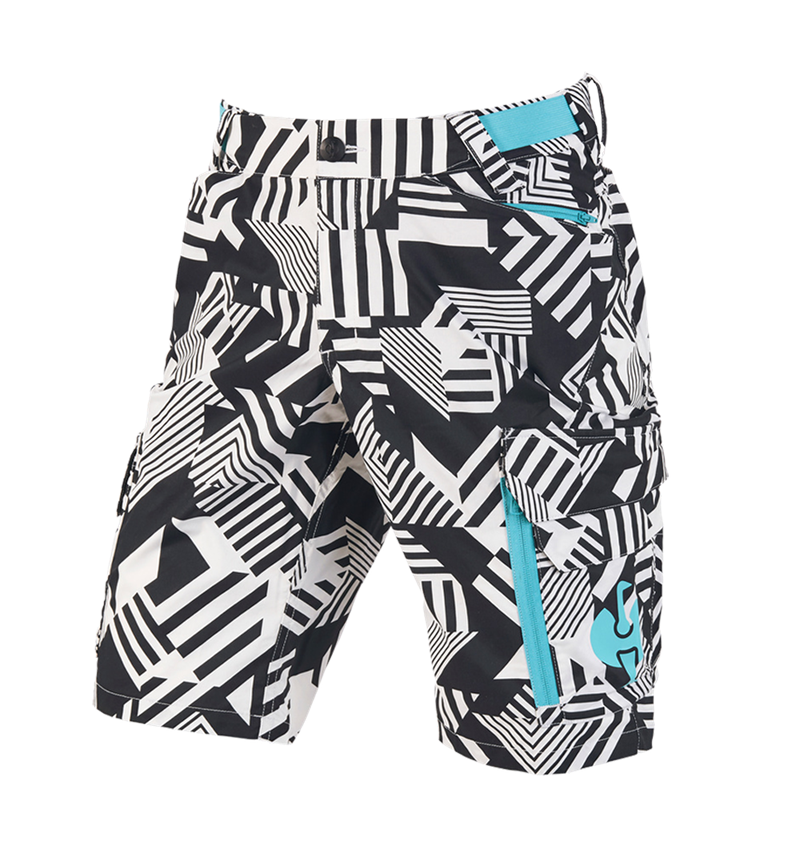 Work Trousers: Shorts e.s.trail + black/white/lapisturquoise 2