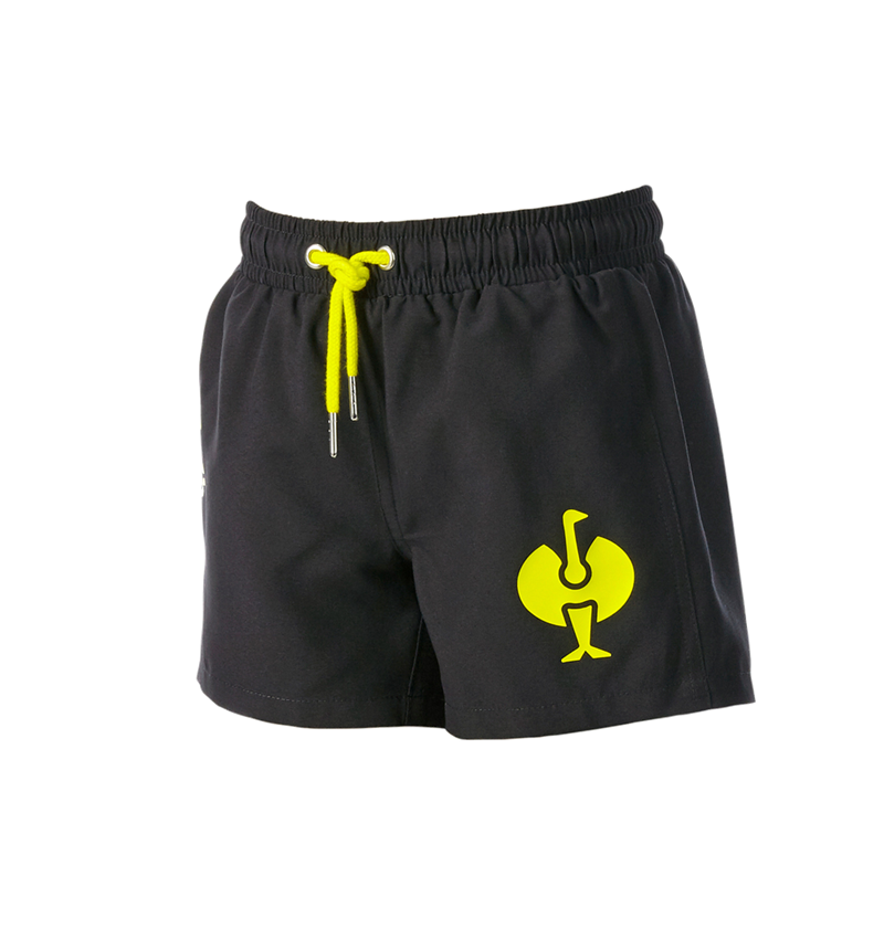 Clothing: Bathing shorts e.s.trail, children's + black/acid yellow 3