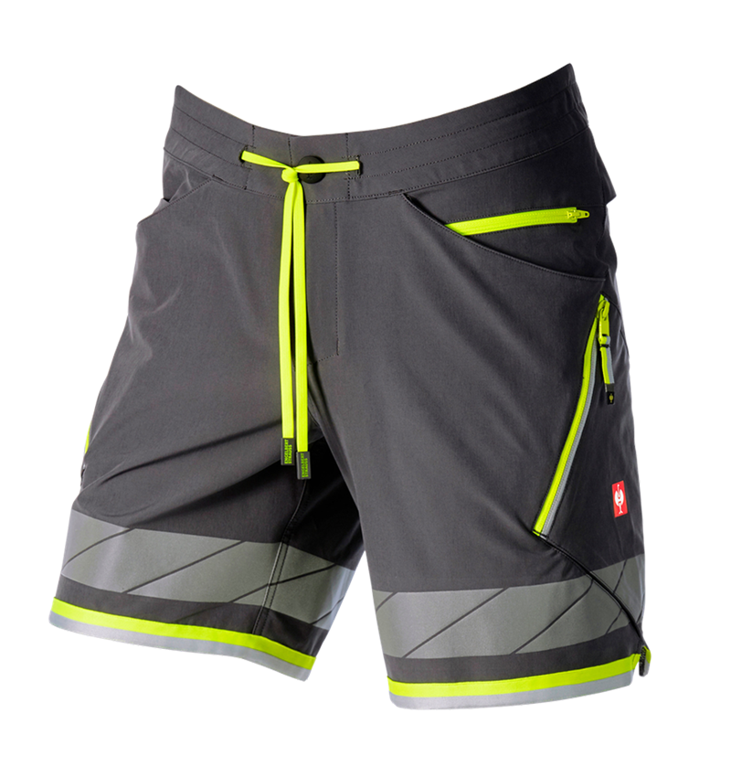 Work Trousers: Reflex functional shorts e.s.ambition + anthracite/high-vis yellow 7