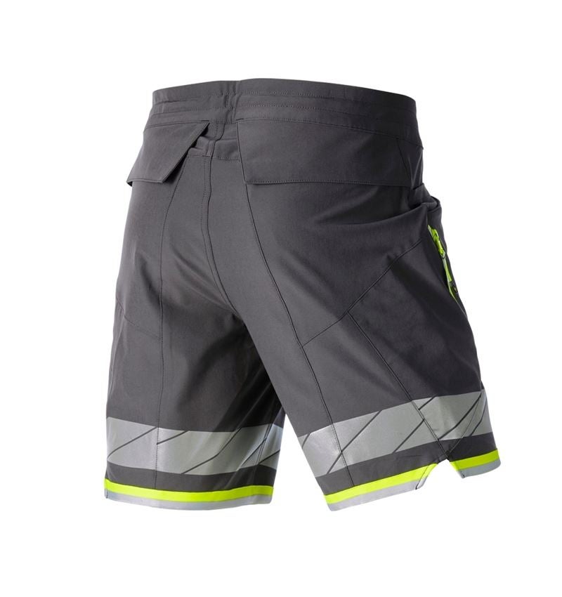 Pantalons de travail: Short fonctionnel réfléchissant e.s.ambition + anthracite/jaune fluo 8