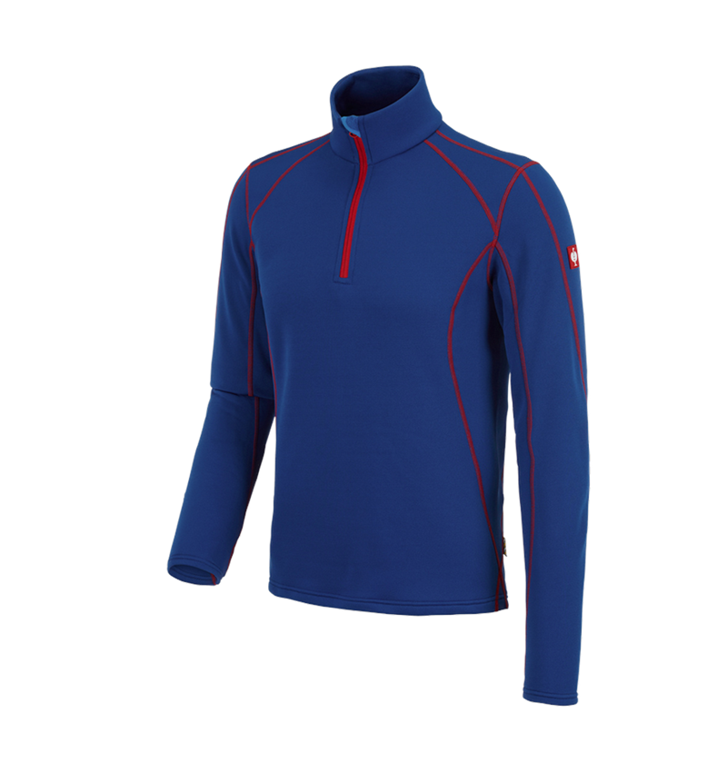Shirts & Co.: Funkt.-Troyer thermo stretch e.s.motion 2020 + kornblau/feuerrot 2