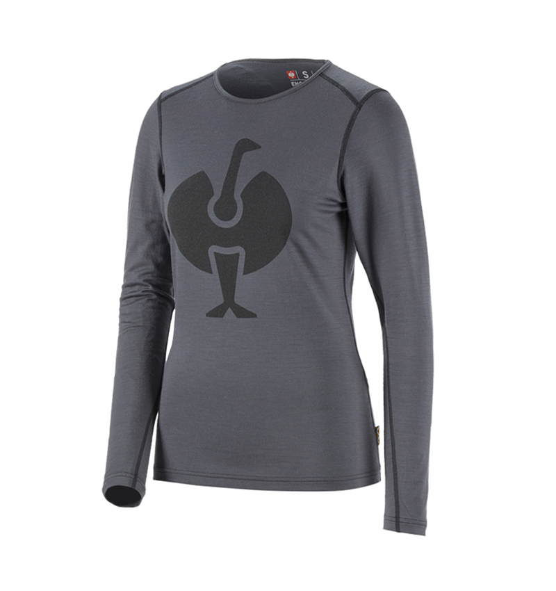Vêtements thermiques: e.s. Longsleeve Merino, femmes + ciment/graphite 2
