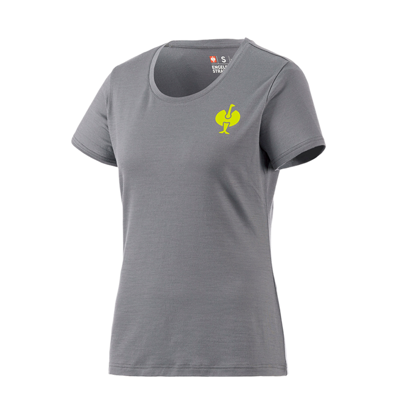 Shirts & Co.: T-Shirt Merino e.s.trail, Damen + basaltgrau/acidgelb 2