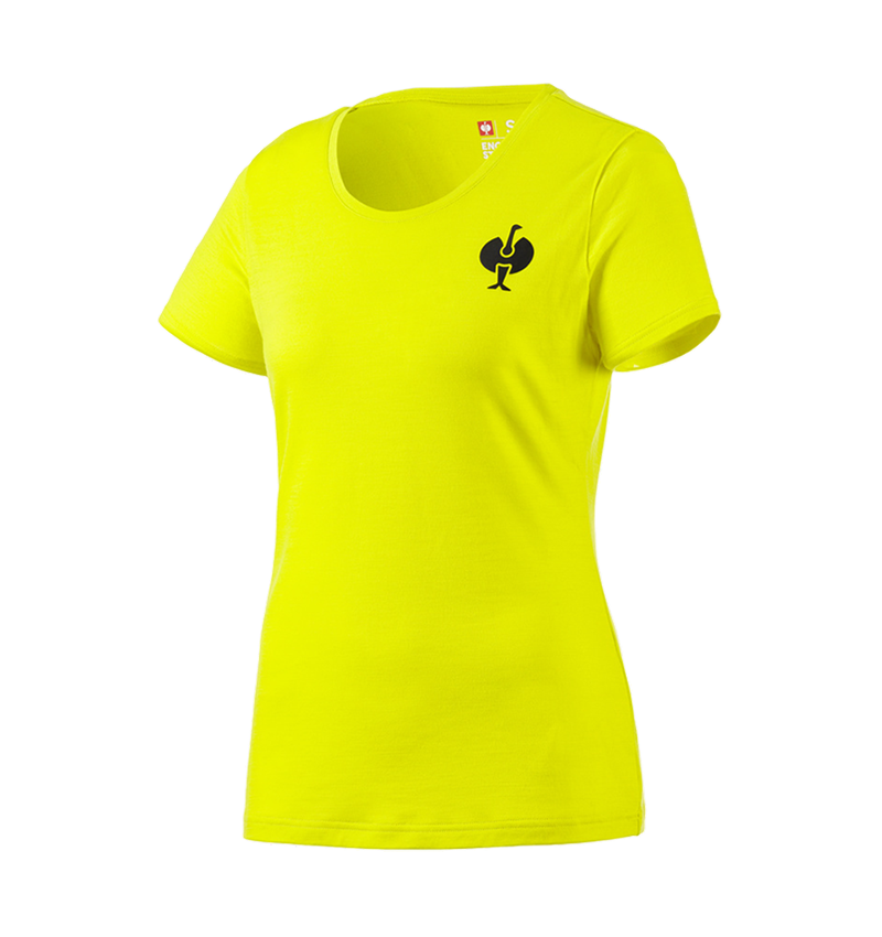 Shirts & Co.: T-Shirt Merino e.s.trail, Damen + acidgelb/schwarz 2