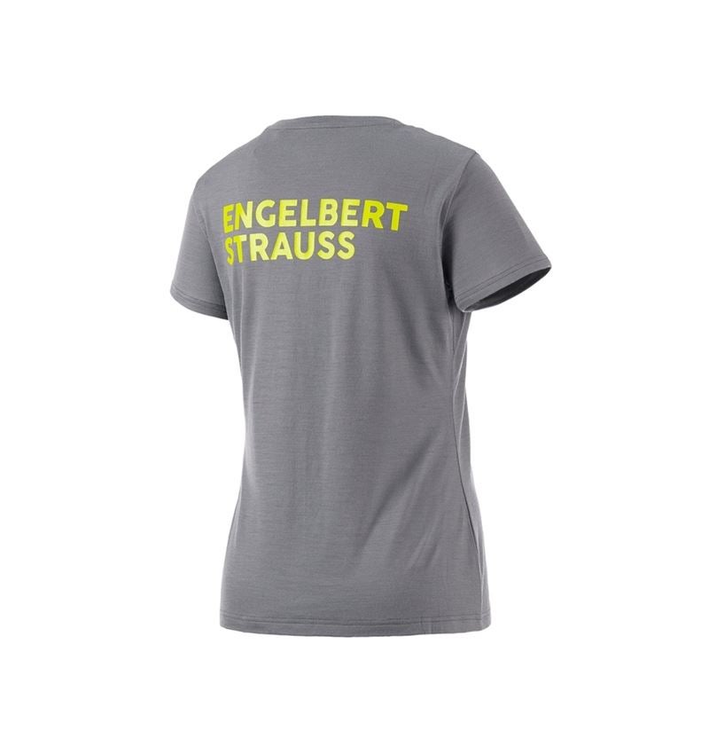 Hauts: T-Shirt Merino e.s.trail, femmes + gris basalte/jaune acide 3