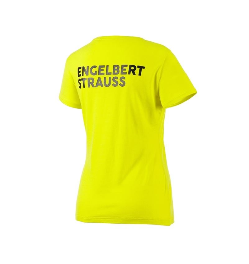 Hauts: T-Shirt Merino e.s.trail, femmes + jaune acide/noir 3