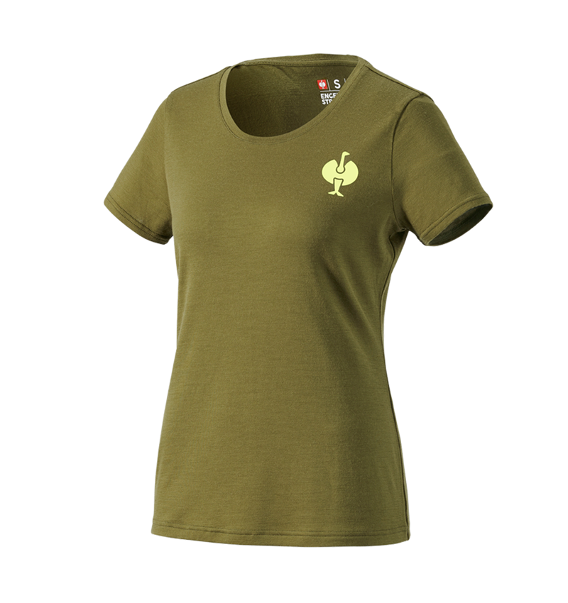 Hauts: T-Shirt Merino e.s.trail, femmes + vert genévrier/vert citron 4