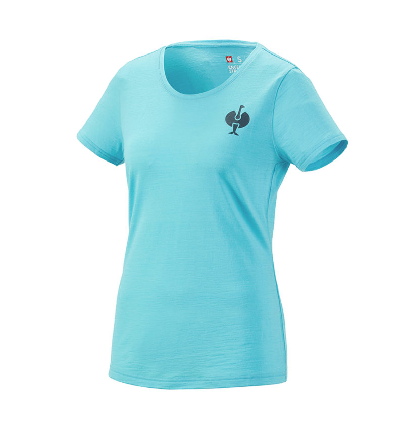 Hauts: T-Shirt Merino e.s.trail, femmes + lapis turquoise/anthracite 4