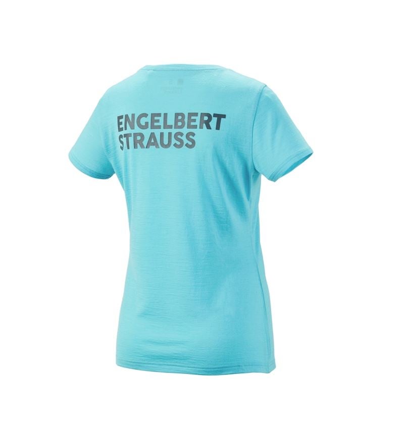 Hauts: T-Shirt Merino e.s.trail, femmes + lapis turquoise/anthracite 5