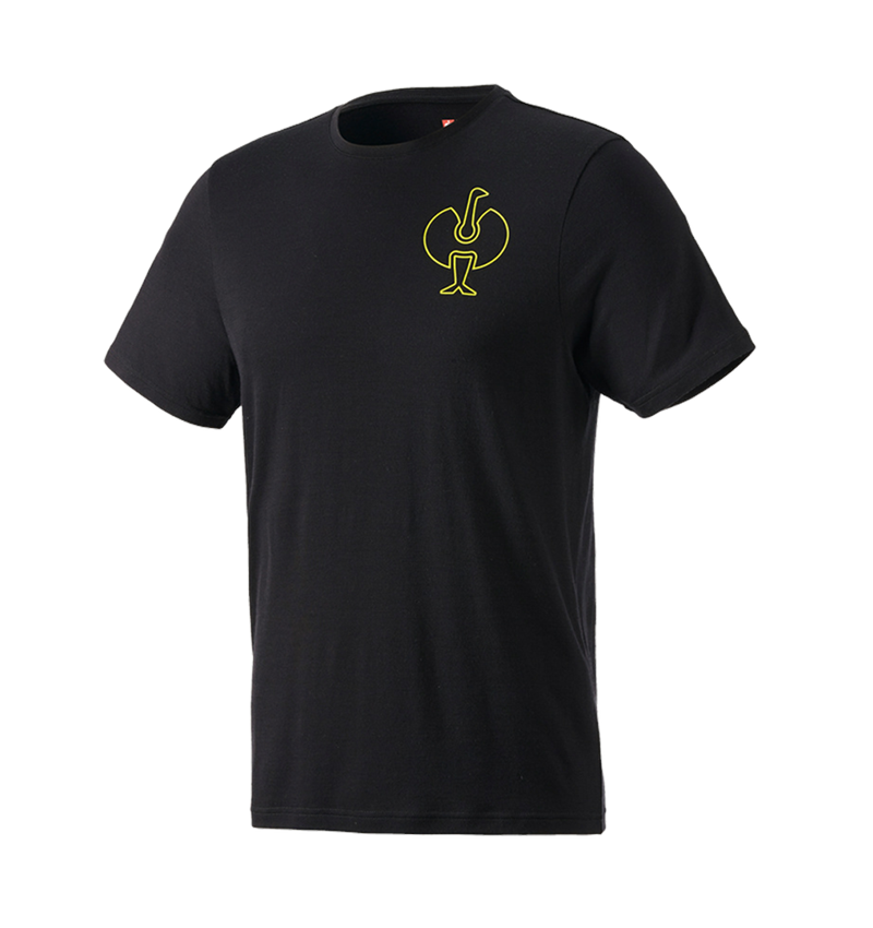 Shirts, Pullover & more: T-Shirt Merino e.s.trail + black/acid yellow 2
