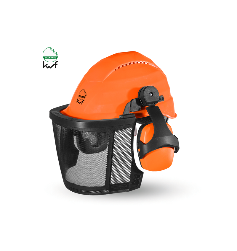 Casques de Sécurité: Comb. de casque de protection de forestier Prof. + orange