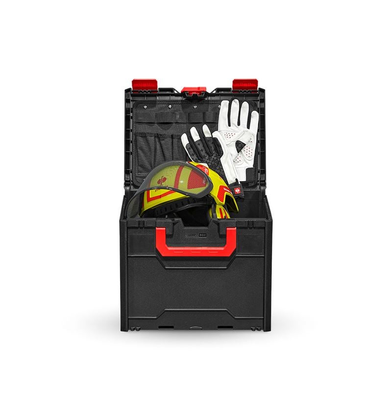 Personal Protection: SET: Forestry helmet Protos + STRAUSSbox 340 midi + high-vis yellow/fiery red