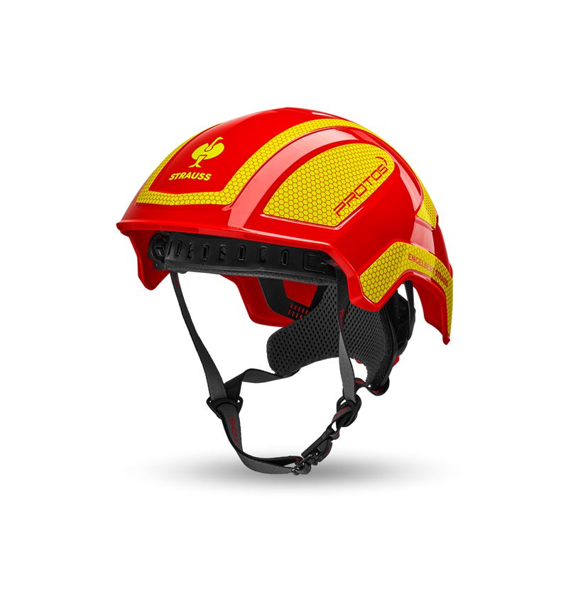 Hard Hats: e.s. Mountaineer and climbing helmet Protos® + fiery red/yellow