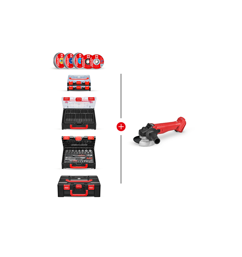 Electrical tools: COMBI-SET 25 + 18,0 V cordless angle grinder