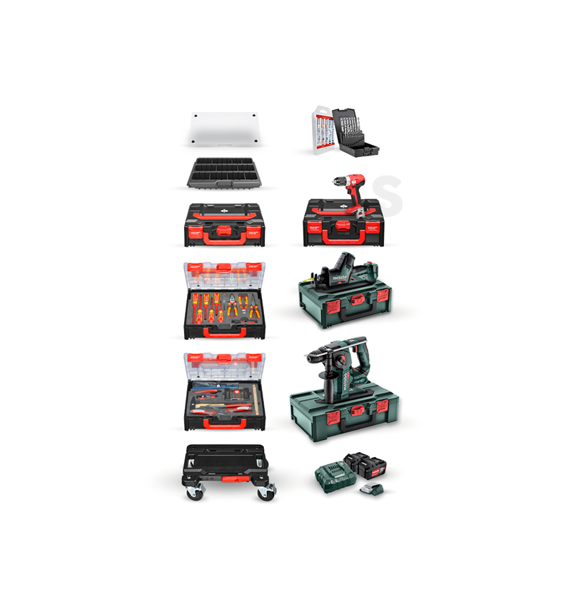 Système STRAUSSbox: Pack combiné Metabo 18,0 V IX 2x 4,0 Ah + chargeur