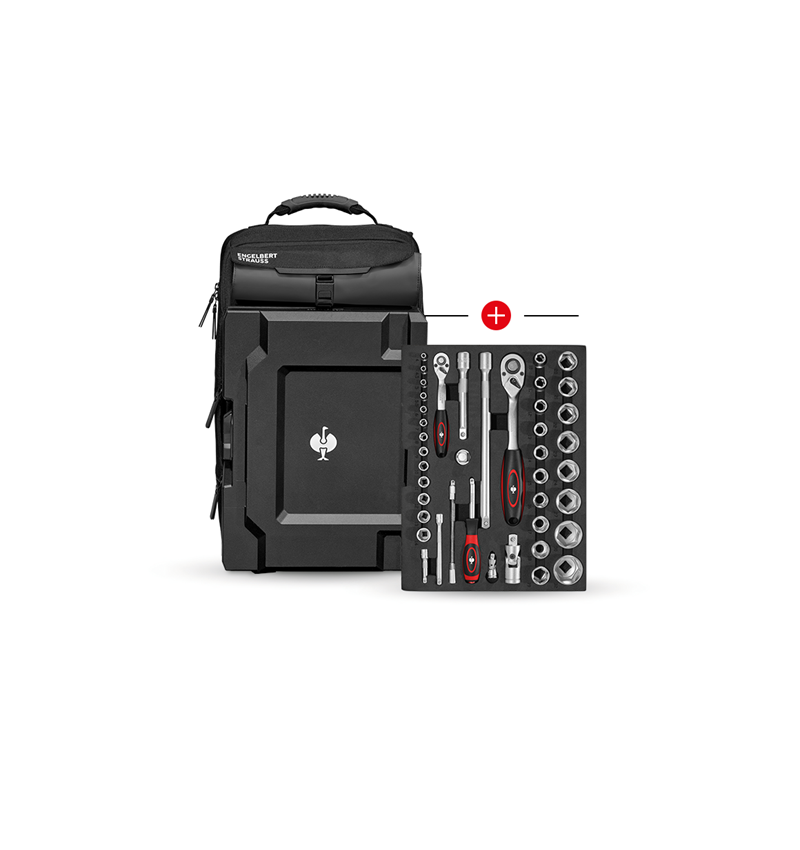 Tools: Insert Socket wrench Classic+STRAUSSbox backpack + black