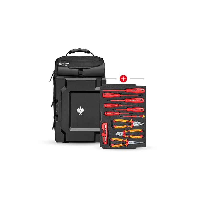 STRAUSSbox System: Insert Elektro Classic + STRAUSSbox backpack + black
