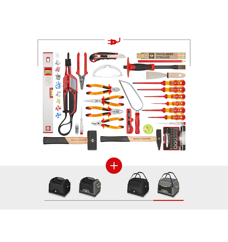 STRAUSSbox System: Werkzeug-Set Elektro inkl. STRAUSSbox Tasche + basaltgrau/acidgelb