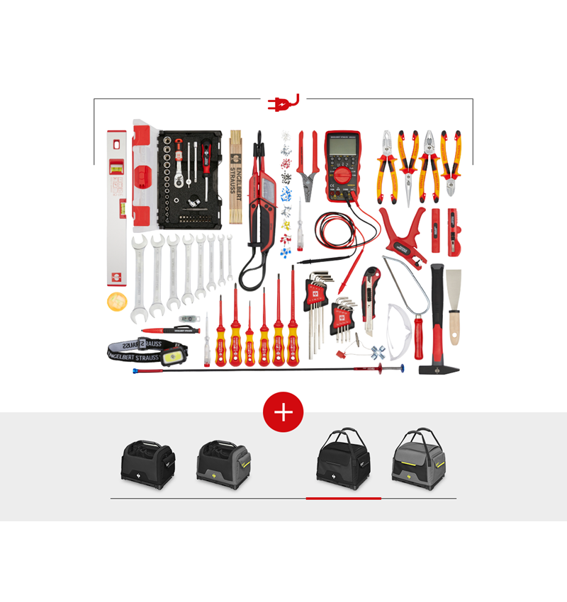 STRAUSSbox System: Werkzeug-Set Elektro Profi inkl. STRAUSSbox + schwarz