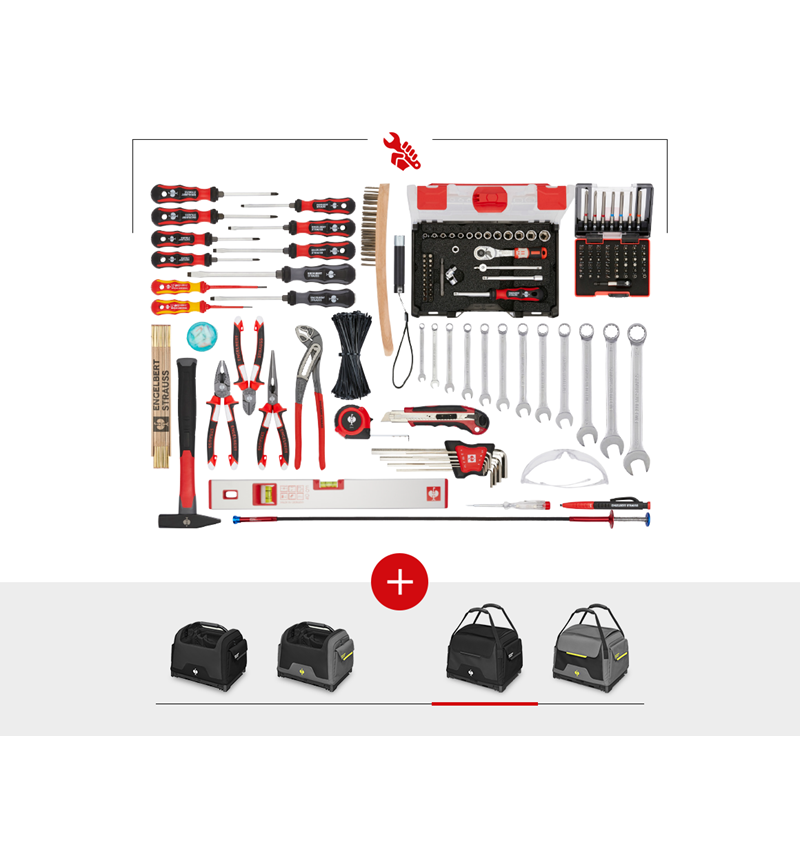 STRAUSSbox System: Werkzeug-Set Allround Profi inkl. STRAUSSbox + schwarz