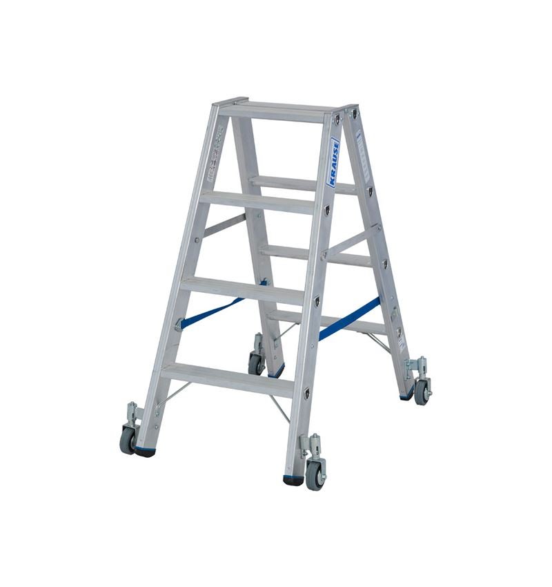 Ladders: KRAUSE aluminium double step ladder, mobile